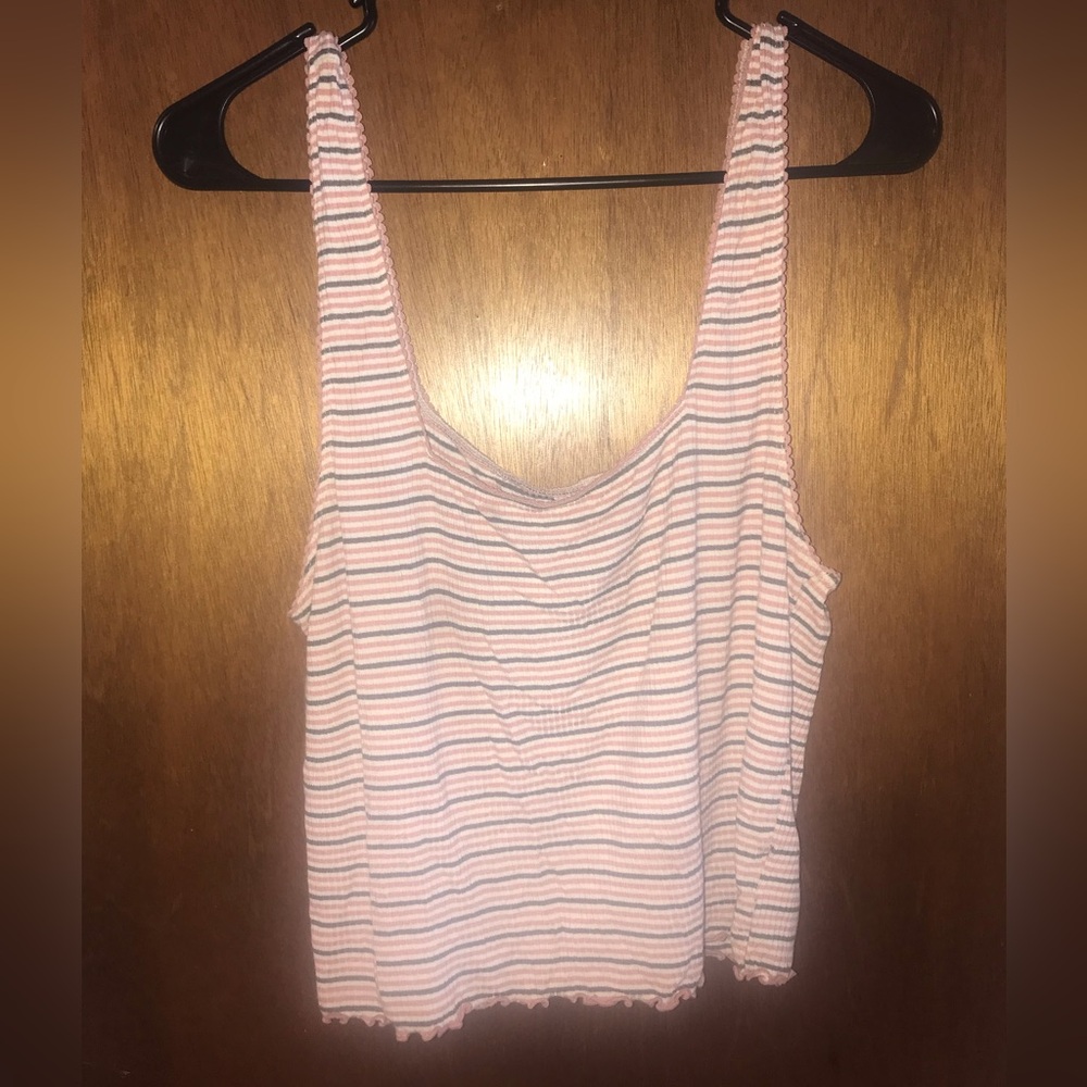 ❤️ American Eagle Soft & Sexy Striped Pink Tank Top Size  XL